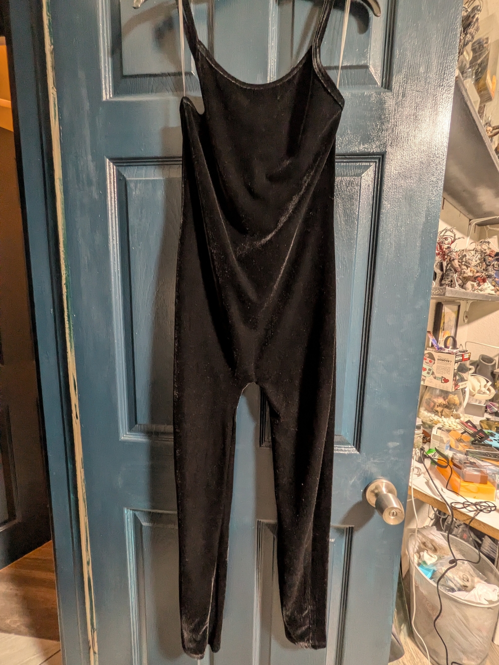 POPULAR 21 Black Velour Jumpsuit Size Large